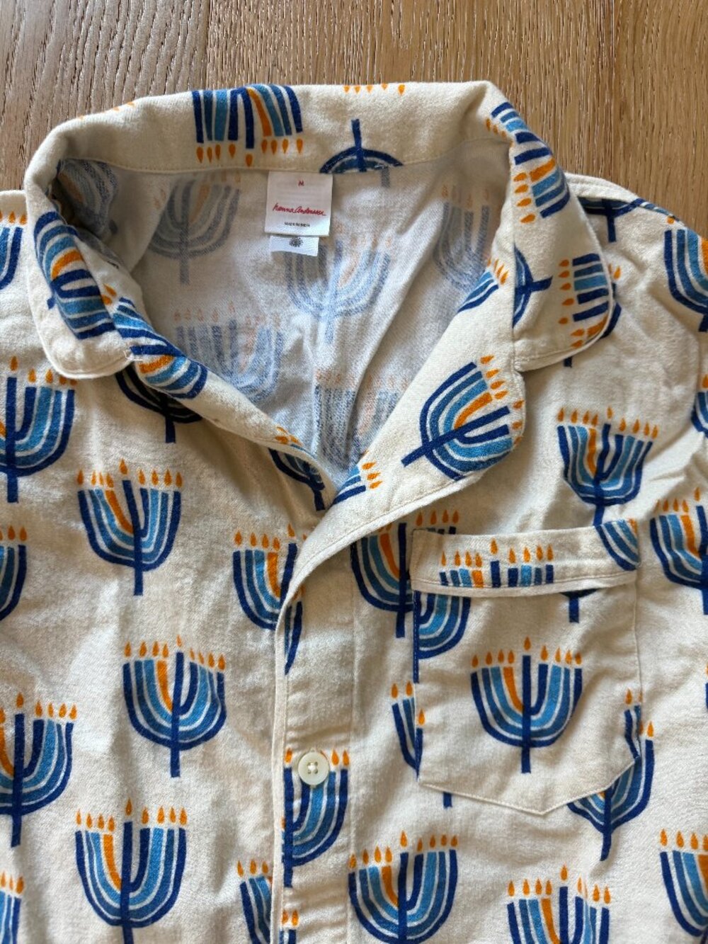 Hanna Andersson Flannel Menorah Hanukkah Adult Pajama Set Size Medium